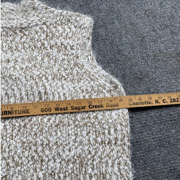 Marleylilly Vest Womens XS-M Ivory Brown Heather Soft Open Front Hippie Boho - Picture 10 of 11